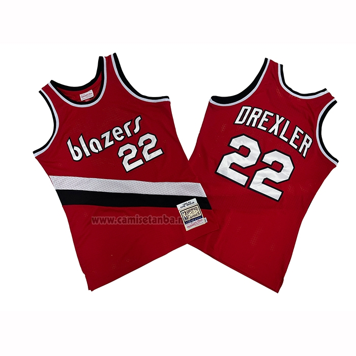Camiseta Portland Trail Blazers Clyde Drexler NO 22 Mitchell & Ness 1983-84 Rojo